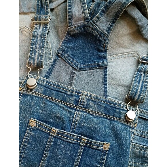 No Boundaries Y2K Jean Overall Small Acidwash Shortalls Retro Fesival Concert - Picture 3 of 5